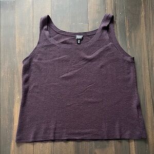 Eileen Fisher Plum Merino Wool Tank Top 1x Plus size